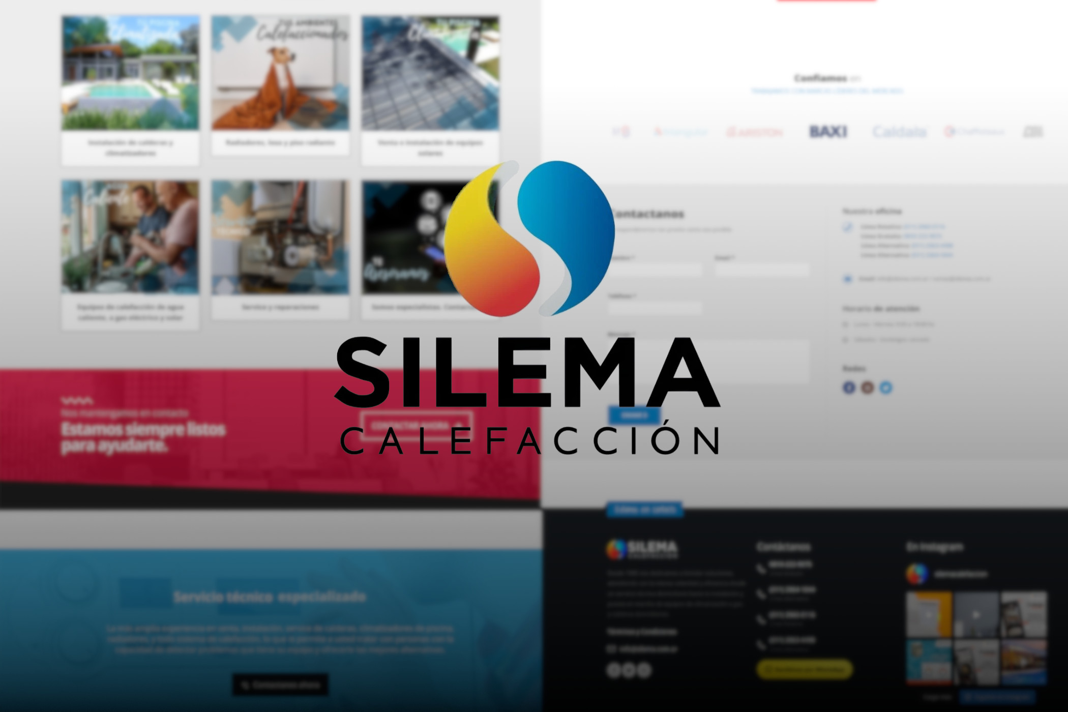 Logo SILEMA sobre un fondo del sitio web correspondiente